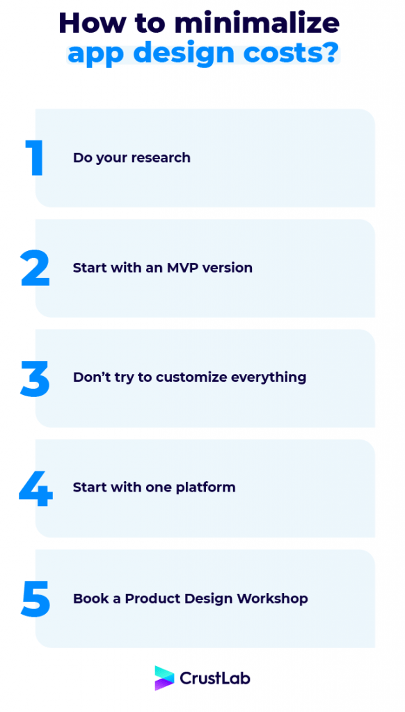 how to minimalize app design cost infographic