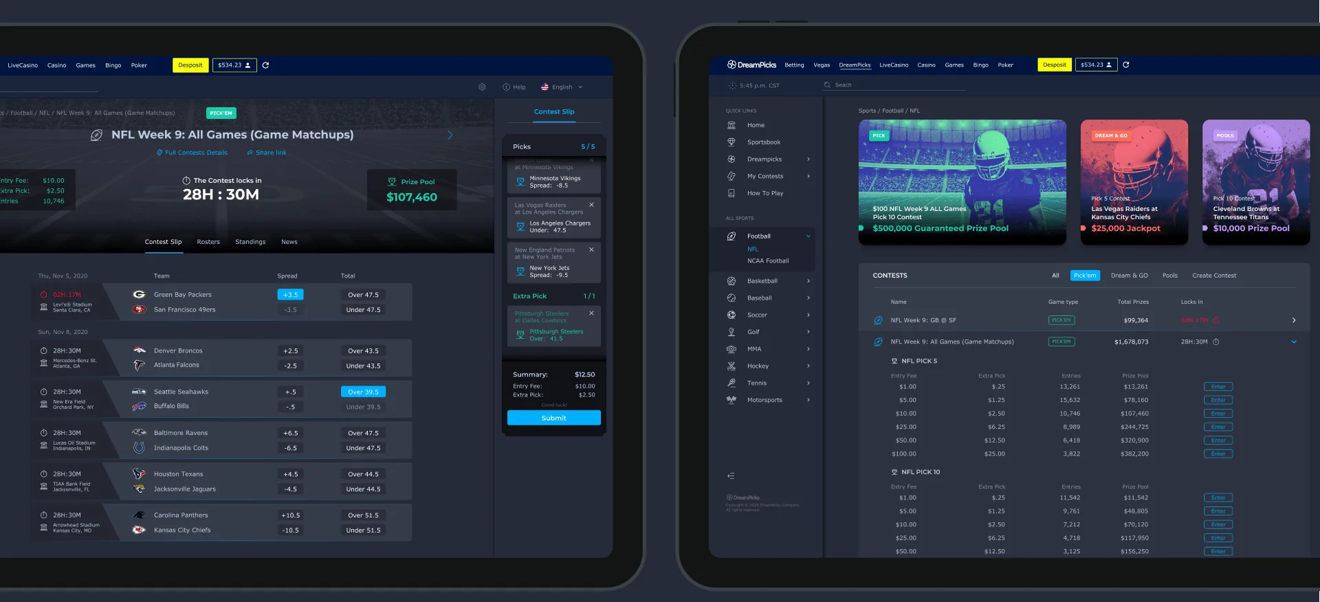 betting platform MVP design screen